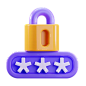 Password  3D Icon