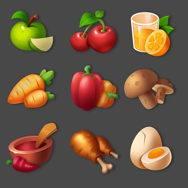 Food icons on Behance-花瓣网