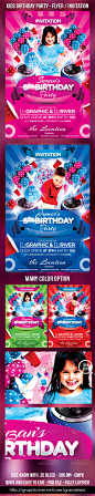 Kids Birthday Cake Flyer Invitation - GraphicRiver Item for Sale