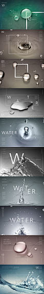 高清水花水滴水面液体涟漪水珠水波纹water海报PSD设计素材-淘宝网