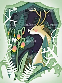 森画海报书籍封面  - 源文件下载【酷图网】卡通图案,卡通形象,图案,卡通动物,动物图案,森系海报,装饰画,可爱,小清新花纹,小清新贺卡,简洁海报,插画,森系,唯美,日式海报,简约背景,水彩,水彩笔触,植物,