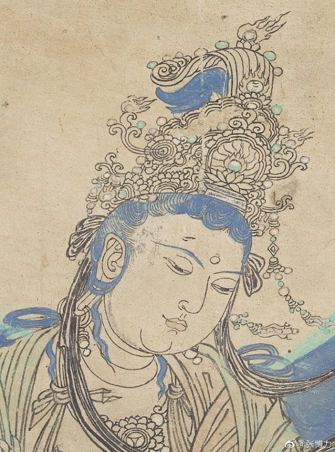 神品。敦煌的普贤菩萨堪称绝美。风吹衣带翻...