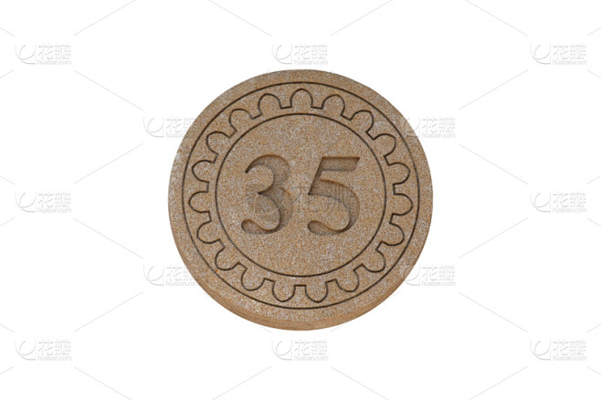 数字35,数字,太空,水平画幅,无人,白色背景,石材,摄影