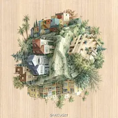 一组奇思妙想的建筑插画