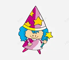 魔法女孩高清素材 手绘女孩 魔棒 魔法 免抠png 设计图片 免费下载