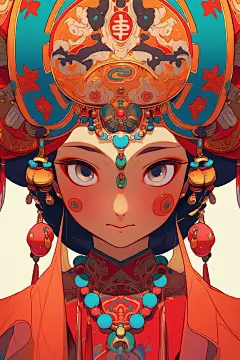 戏曲花旦插画绘画