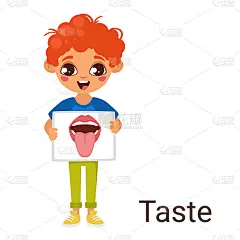 一个张着嘴拿着海报的孩子