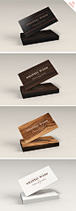 Wooden Business Cards MockUp | GraphicBurger