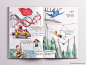插画设计 新加坡旅行手册，水彩插画+手账排版的形式，介绍新加坡手信、景点、文化、小吃、娱乐……期待更多城市有这种美美的旅游手册！by Kaa studio ​​​​