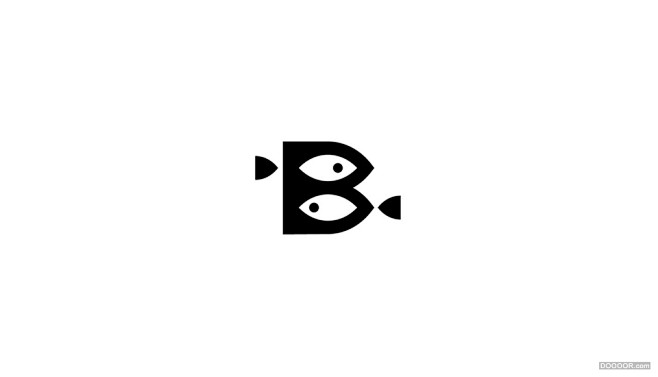 两只游动的小鱼logo设计-你好LOGO...