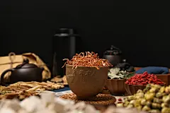 虫草花金虫草中药材中草药中药摄影图