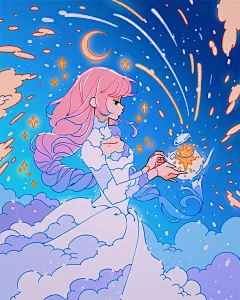 优雅专注！12张梦幻唯美人物插画作品