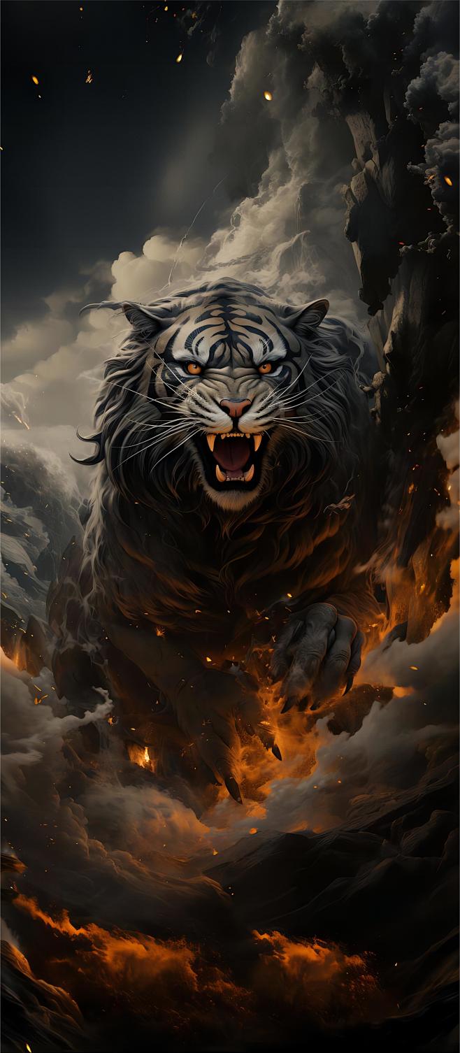 筑梦师手机超清壁纸157-挺大的黑色猛兽...