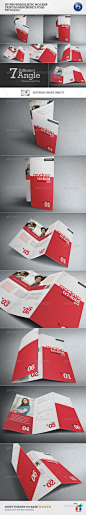 NT Photorealistic Mockup Trifold Brochure Z Style - Brochures Print@北坤人素材