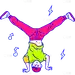 教育培训街舞地板动作创意插画贴纸