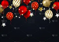 贺卡,市场营销,三维图形,生日,星形,五彩纸屑,矢量,黑色背景,促销