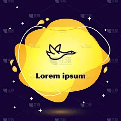 分离着色,装饰鸭,计算机图标,黑色,线条,深蓝,野生动物,直的,翅膀