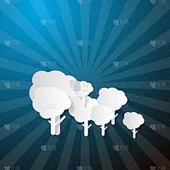 由纸剪成的白树