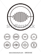 Wave-shaped pattern composed of lines. Abstract voice vector logo template set. You can use in the media, mobile, broadcast , music, earthquake, chemistry, and other science image. 