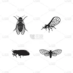 蝉标志矢量图标模板