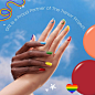 Photo shared by OPI on June 08, 2023 tagging @trevorproject, and @opi_professionals. May be an image of one or more people, fingernails, makeup and text that says 'S Proud Proud Partner of The Trevor Project.'.