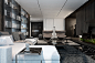 Three Luxurious Apartments With Dark Modern Interiors : Slate, ebony, leather – luxurious materials like these are the backbone of a sophisticated dark interior. They bring to mind the sound of clinking of cocktail