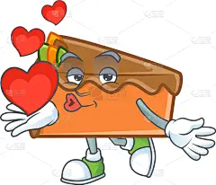 蛋糕,切片食物,动物心脏,拿着,动画片,可爱的,浪漫,食品,爱,烹调