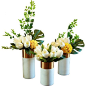 欧式美式创意家居大理石合金花瓶摆件客厅餐桌干花插花装饰花器