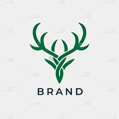 鹿标志logo矢量图设计素材-花瓣网