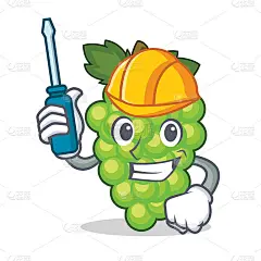 汽车绿葡萄卡通吉祥物