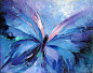 Abstract Butterfly Paintings | Butterfly blue, Abstract, art, blue butterfly, clouds, pink. I would love to paint this for my bedroom: 
