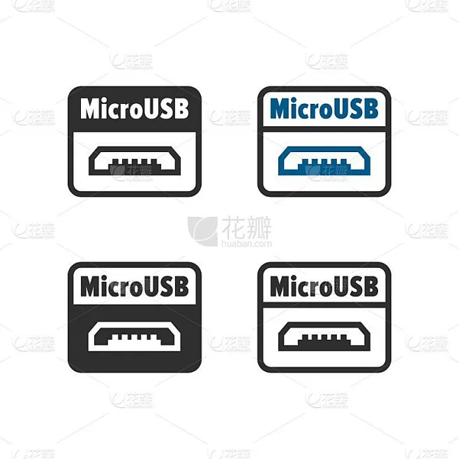 微型USB图标素材-花瓣网