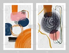 一套带有水彩斑斑的简约手绘抽象艺术背景.刷漆（英语：Brush painting）是一种纹理装饰，具