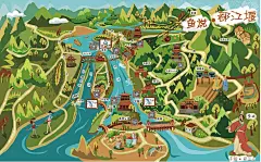 手绘都江堰地图