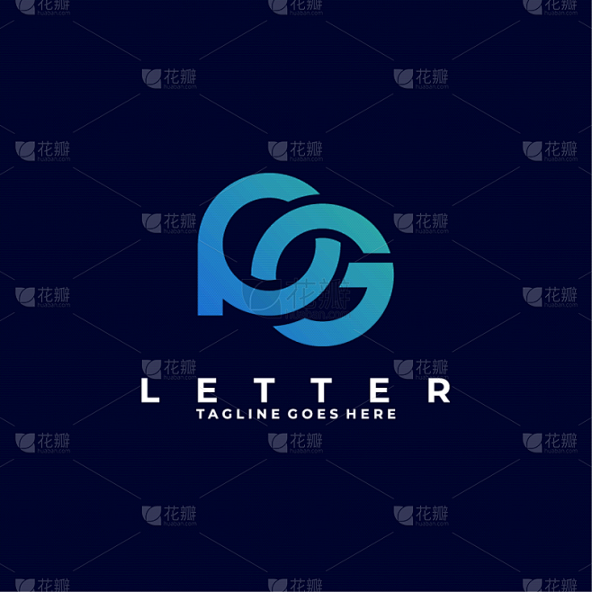 logo-abstract-letter-p-and-g-line-shape-colorful