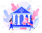 绘画插图,卡通,槌子,概念,平坦的,美国最高法院,矢量,建造