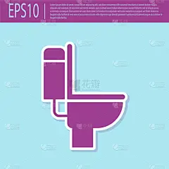 紫色,分离着色,抽水马桶,图标,室内,青绿色,瓷器,干净,概念,卫生