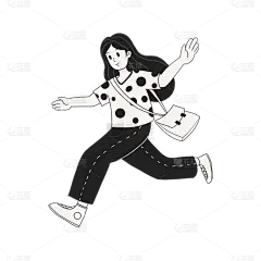 卡通感青年节女生元素贴纸