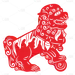 剪纸画-石狮子元素