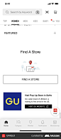 UNIQLO Store locator screen