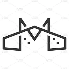 首字母m房地产图标设计的建筑师，房子，建筑公司