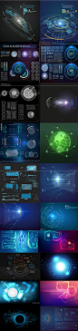 未来科技感信息数据图表背景HUD抬头显示UI特效矢量图形素材S61-淘宝网