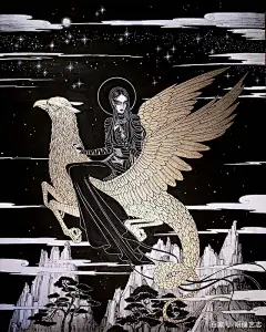 永恒的游荡：黑色、白色与金色的插画，一场埃及神话时装秀
