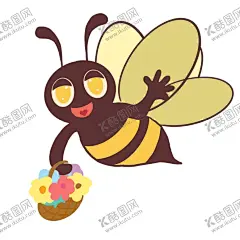 提着花篮的小蜜蜂插画 【酷图网】手绘蜜蜂,手绘卡通蜜蜂,卡通蜜蜂,可爱蜜蜂,手绘可爱蜜蜂,蜜蜂插画,蜂蜜插画,卡爱,插画,卡通插画,蜂蜜包装,包装,设计
