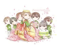全职高手 王杰希 同人图 插画 壁纸 | 我男票和他家的小可爱们一起过生日 | 半次元-第一中文COS绘画小说社区