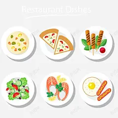 餐馆卡通美味菜肴 免费下载 页面网页 平面电商 创意素材