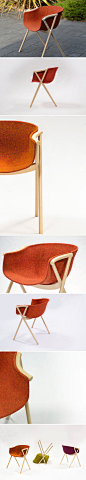 木智工坊：西班牙设计师Ander Lizaso的作品：Bai dining chair，一把漂亮的餐椅。via：http://t.cn/zODWUcb