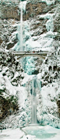 Snow And iced Over Waterfall
