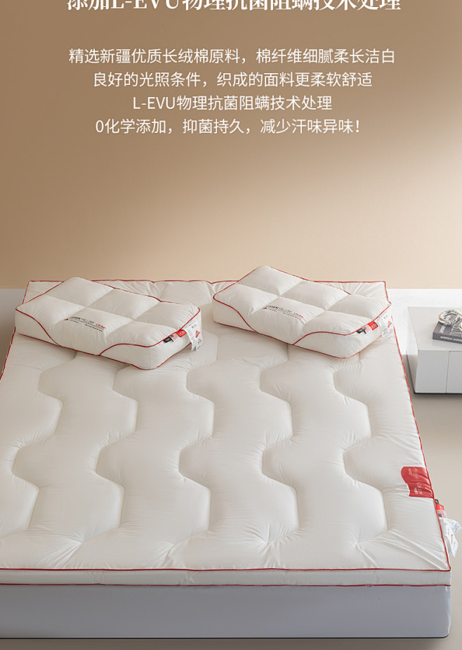 全棉A类3D莱卡蓄能发热高弹床褥垫护脊床...