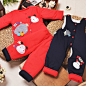 偶园 婴儿新生儿衣服童装冬季纯棉卡通加厚保暖套装3件套 A类服装-tmall.com天猫